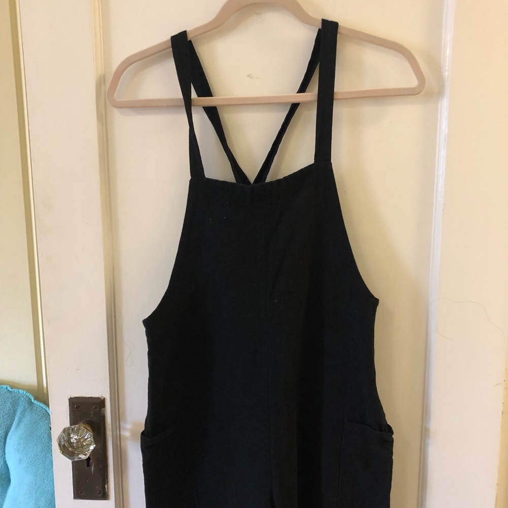 shein Black Soft overalls Size Small With Side Pokets